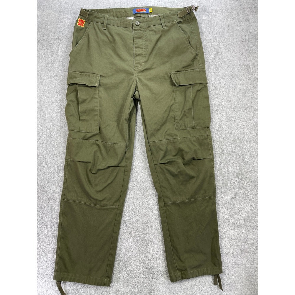 Empyre Cargo Pants Mens 33 Green Relaxed Fit Drawstring Hem Utility